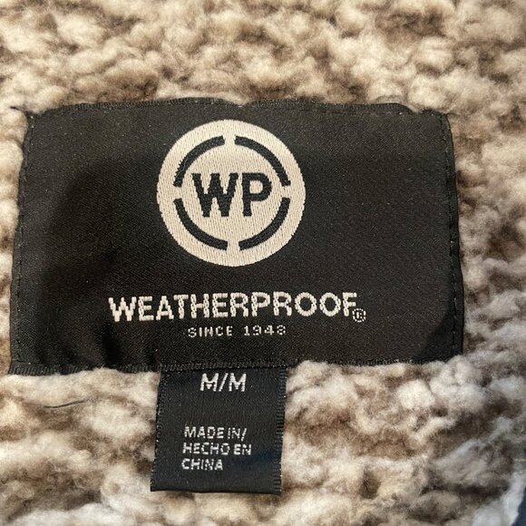 Weatherproof Men's M 1/4 Zip Sweater Faux Fur Sherpa Brown Tan Polyester Teddy - Picture 2 of 11